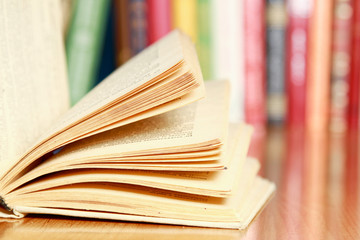 Close-up image of an open book