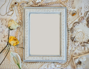 Delicate frame with women's jewelry