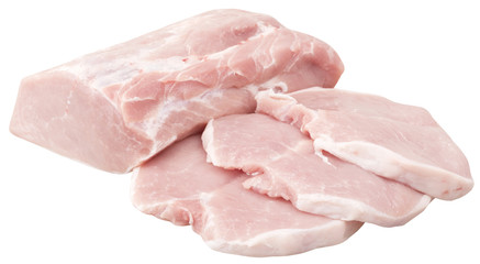 pork cutlets. isolated.
