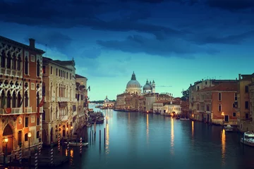 Muurstickers Canal Grande en de basiliek Santa Maria della Salute, Venetië, Italië © Iakov Kalinin