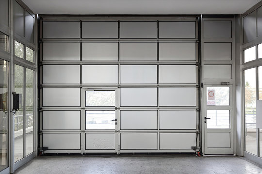 Sectional Garage Door Stock Photos And, Garage Door With Built In Man