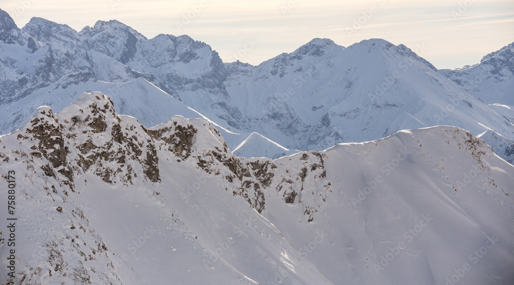 Wall mural snowy german alps