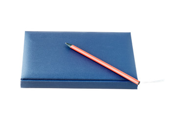 Blue  Notebook and Pencil