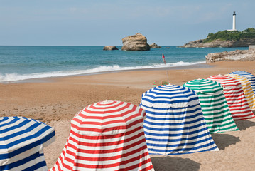 The beach in Biarritz, France - obrazy, fototapety, plakaty
