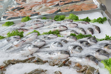fish for sale in supermarket