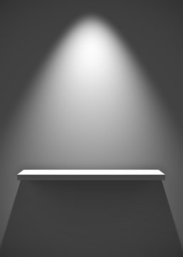 mensola con illuminazione