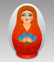 Matryoshka with flowers
