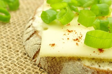 Käsebrot mit Schnittlauch