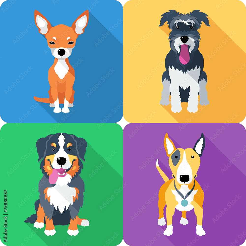 Wall mural dog icon flat design