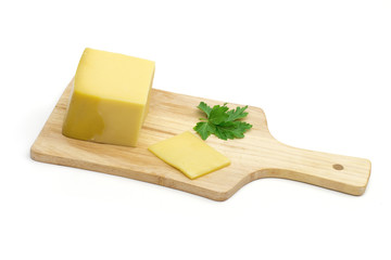 cheese on the white background