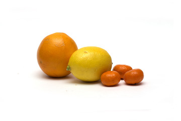 Orange, lemon, tangerine. Photo.