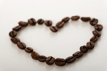 Coffee beans conventionalized to heart
