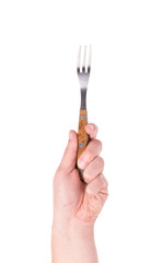 Man hand with fork