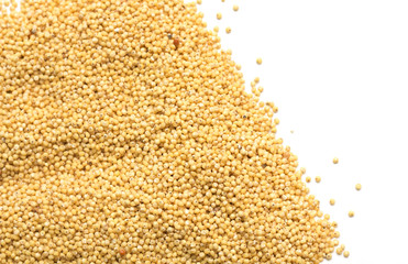 Yellow millet. Background. Photo.