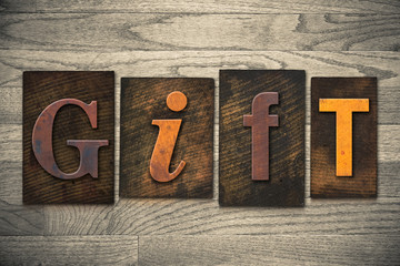 Gift Concept Wooden Letterpress Type