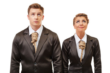 Concept of financial crisis - partners with loops