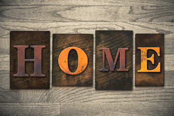 Fototapeta premium Home Concept Wooden Letterpress Type