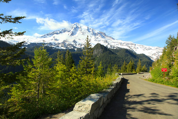 Scenic drive in Mount Rainier national park