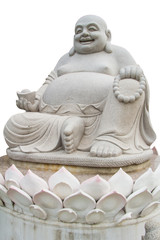 Smiling Big Buddha Statue isolated With clipping path