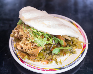 Taiwanese guo bao on a table