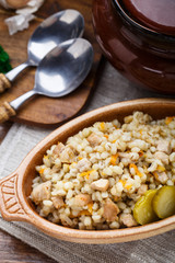 Barley porridge with pork