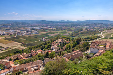 Fototapeta na wymiar Small village and Roero area in Italy.