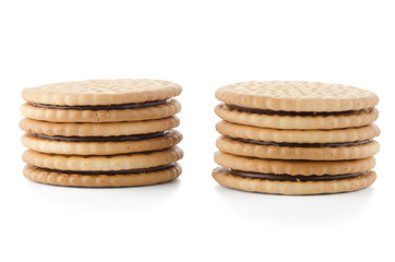 Sandwich biscuits with chocolate filling