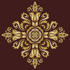 Orient Vector Pattern. Golden Abstract Ornament