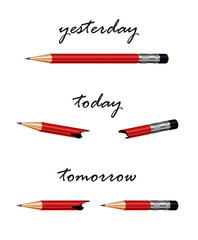 Red pencil, metaphor for solution, strategy, challenge,progress