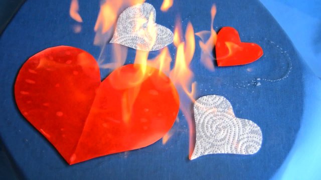 Burning Heart In Two Colors