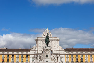 Rua Augusta Arch and Statue of King Jose I in Lisbon