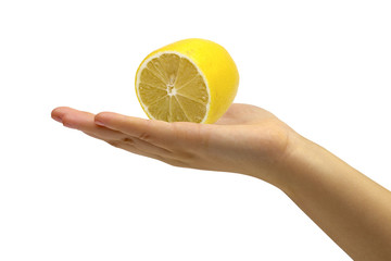 lemon on the white background