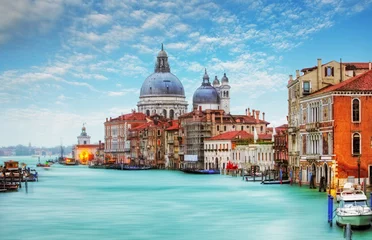 Foto op Plexiglas Venetië - Canal Grande en de basiliek Santa Maria della Salute © TTstudio