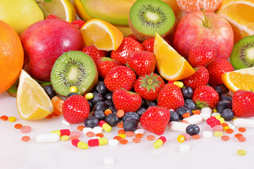 Berries, fruits, vitamins and nutritional supplements