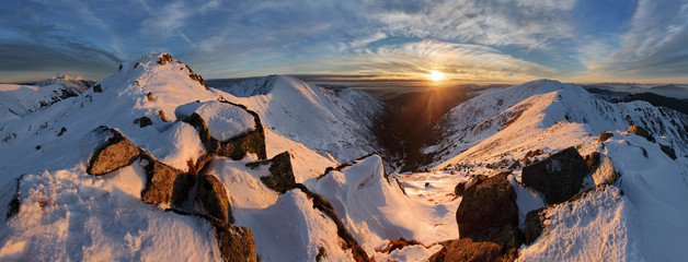 Panorama winter mountain landscape - Slovakia, Low Tatras