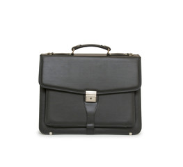 Business leather briefcase isolated