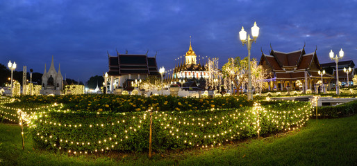 King Rama III Memorial Park at Twilight in Bangkok, Thailand