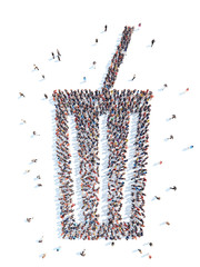 People in the form of a glass with  straw.