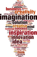 Obraz premium Imagination word cloud concept. Vector illustration