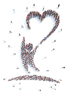 People in the form of an abstract symbol business.