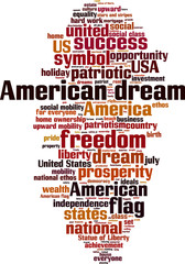 American dream word cloud concept. Vector illustration