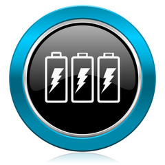battery glossy icon power sign