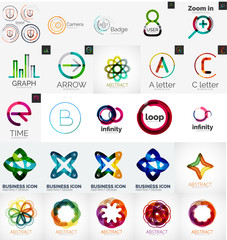 Logo collection, geometric business icon set