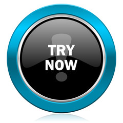 try now glossy icon