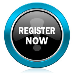 register now glossy icon