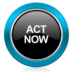 act now glossy icon