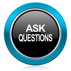 ask questions glossy icon
