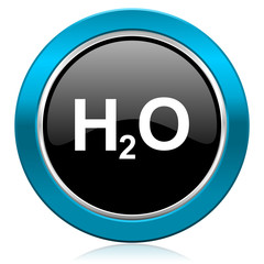 water glossy icon h2o sign