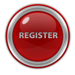 register circular button on white background