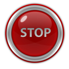 stop circular icon on white background
